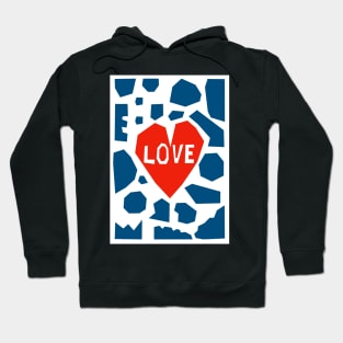 Love Heart Paper Cut Illustration Hoodie